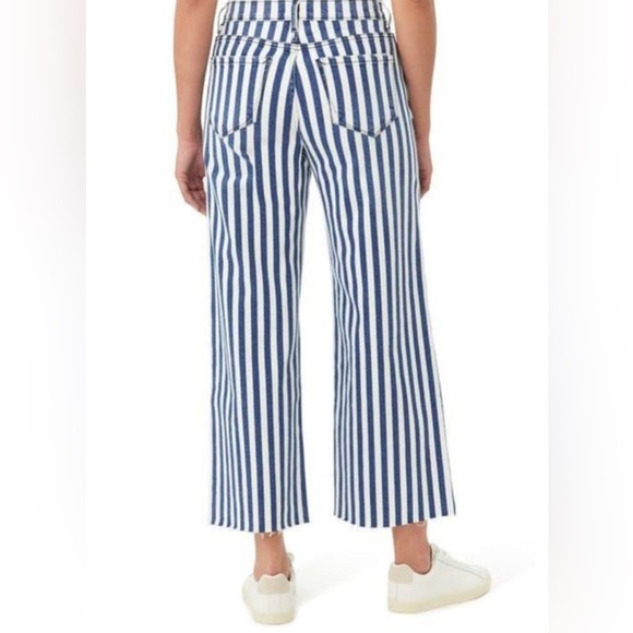 Kensie High Waist Raw Hem Wide Leg Jeans (Waist 28”Rise 10.5”Inseam 32”) - Picture 3 of 9